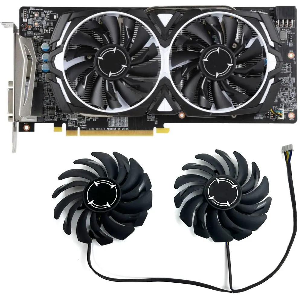 Nuovo Originale Muslimex Rx 580 Armor, P106-100 Mining Gpu Fan, Per Msi Rx 580, Rx 570, Rx 480, Rx 470 Armor Ventola Di Raffreddamento Della Scheda Vi
