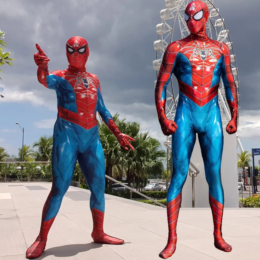 Mark 4 All Spiderman Costume Cosplay Spider Game 3D Printed Spandex Superhero Spidey Costume Halloween Zenzai Suits For Adult