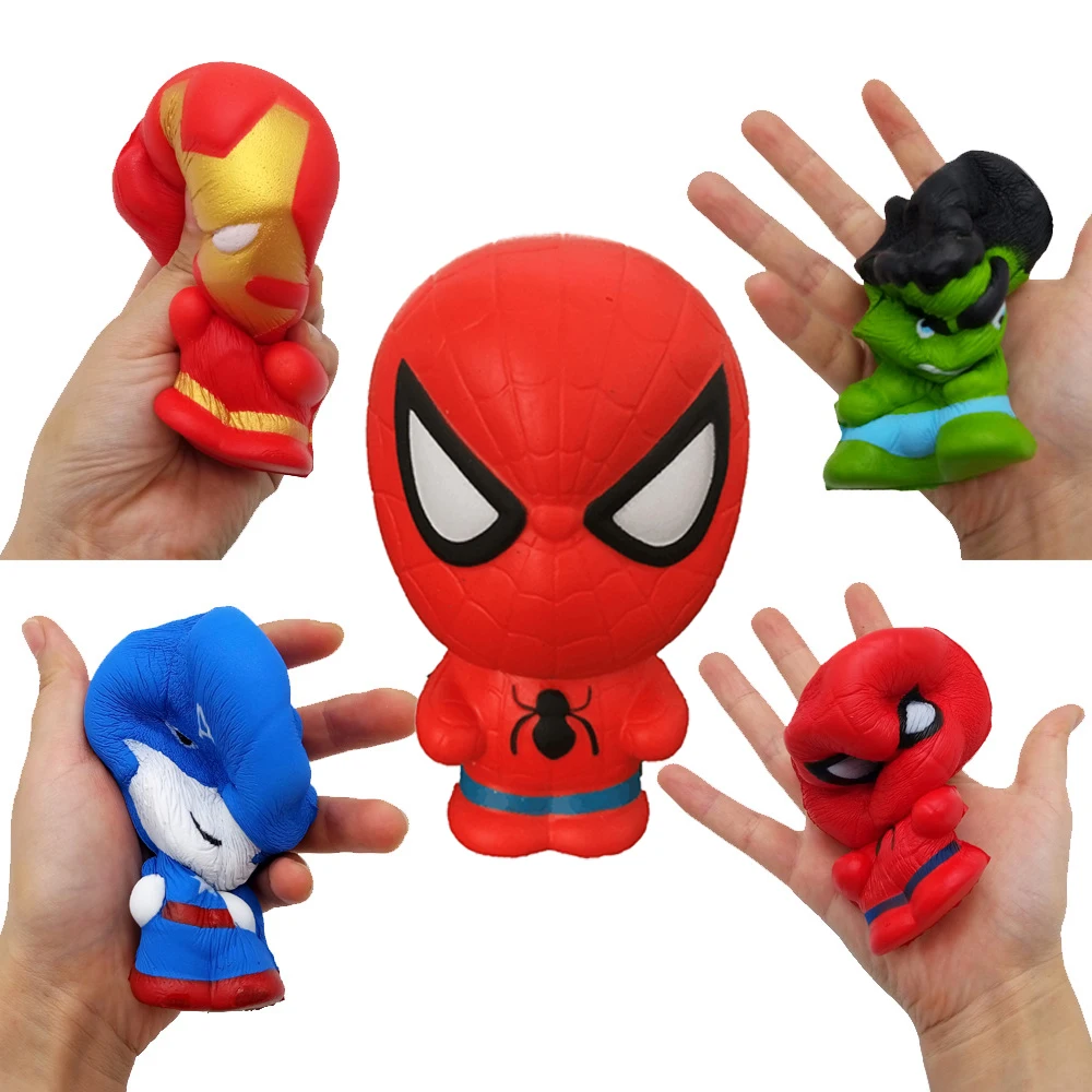 Squishy Kawaii Squishy Squishy Spiderman Hulk Iron Man Spider Thanos Squishies Aumento Lento Antistress Spremere Giocattoli Pu