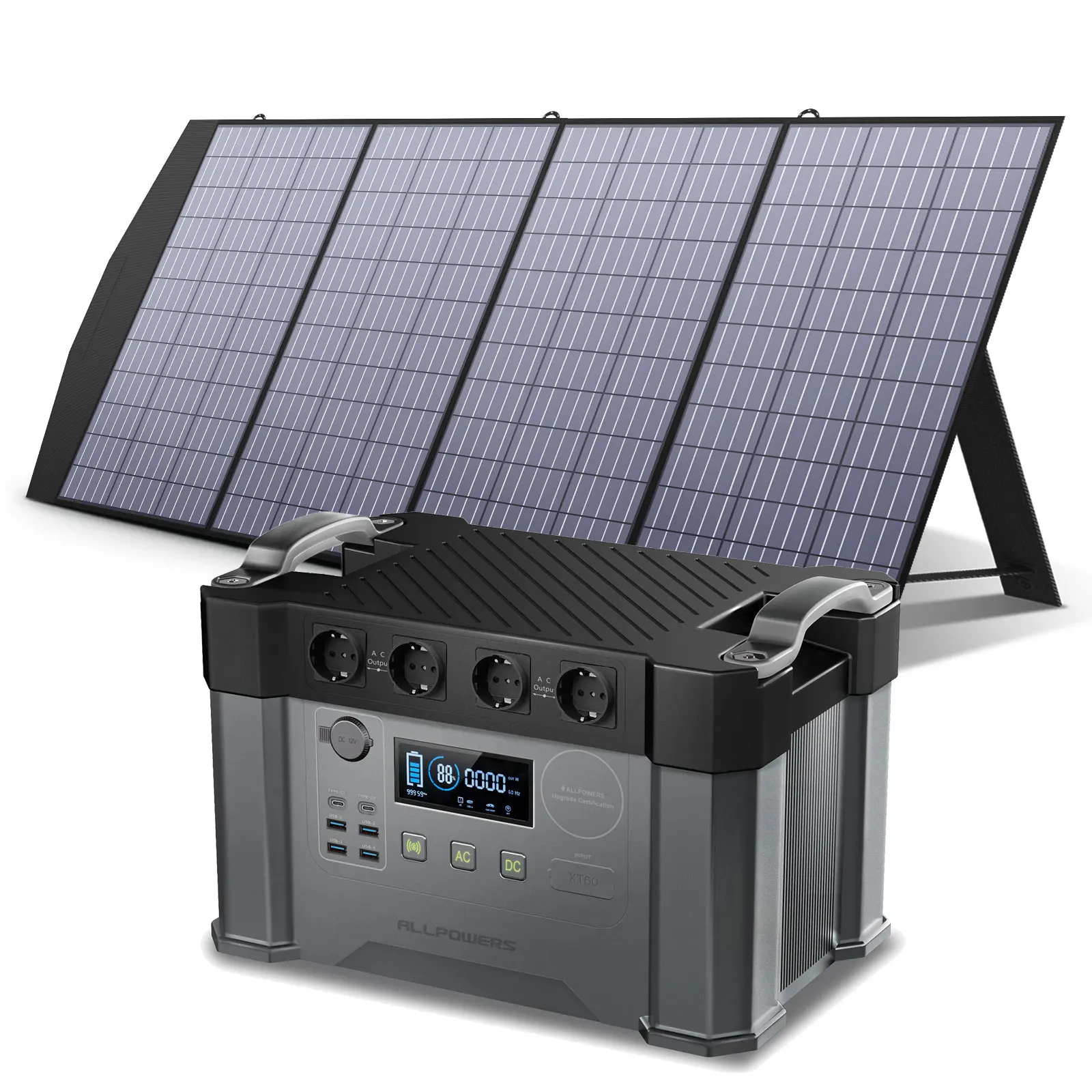 Allpowers Solargenerator S2000,2000W Powerstation 1500Wh Alimentatore Mobile Con Pannello Solare 200W Per Vacanze In Campeggio Rv