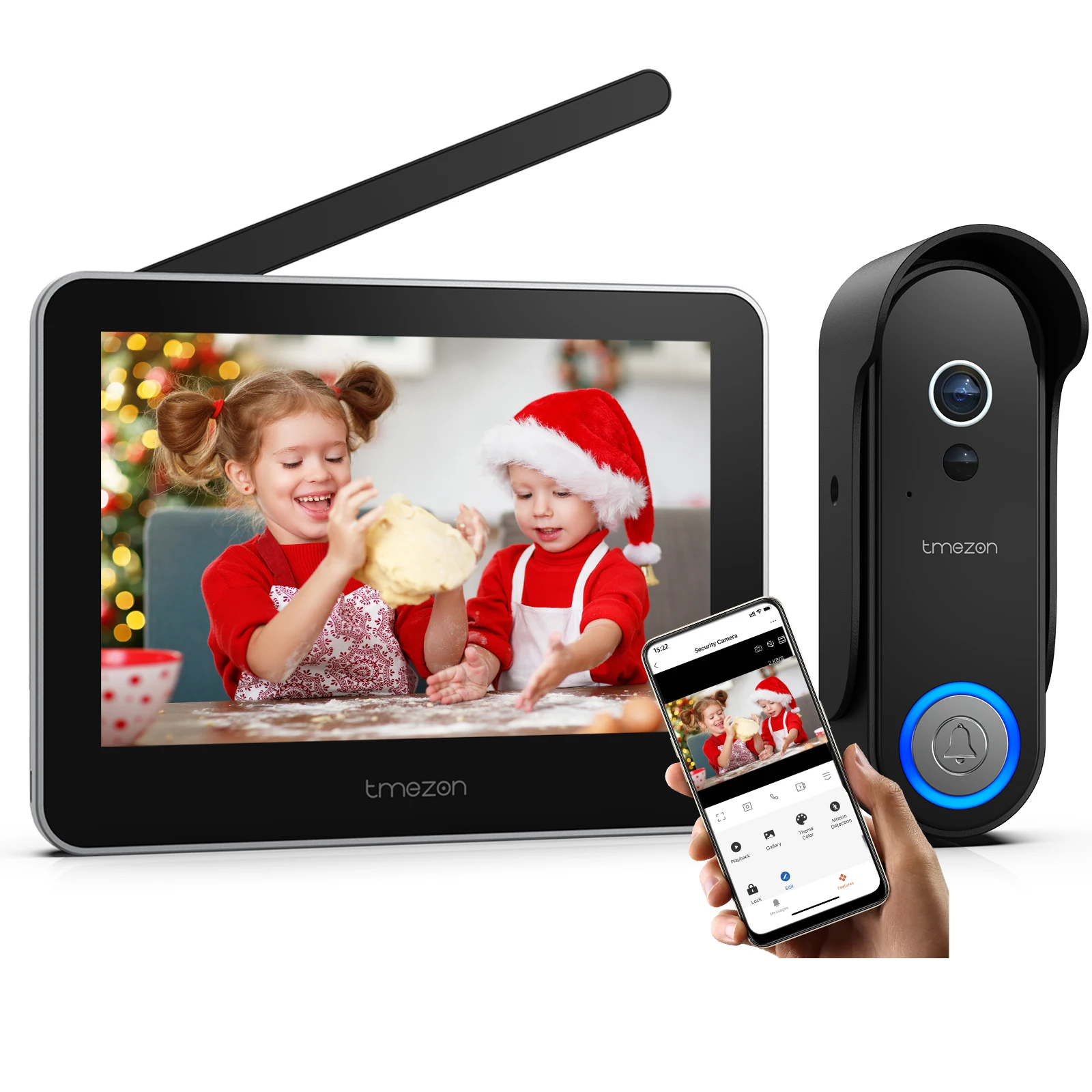 30% Discount On Second-Hand Tmezon Videocitofono Wireless Reale Senza Fili Monitor Touch Screen Da 7 "Con Supporto Per Campanello 1080P Monitor Di Sbl