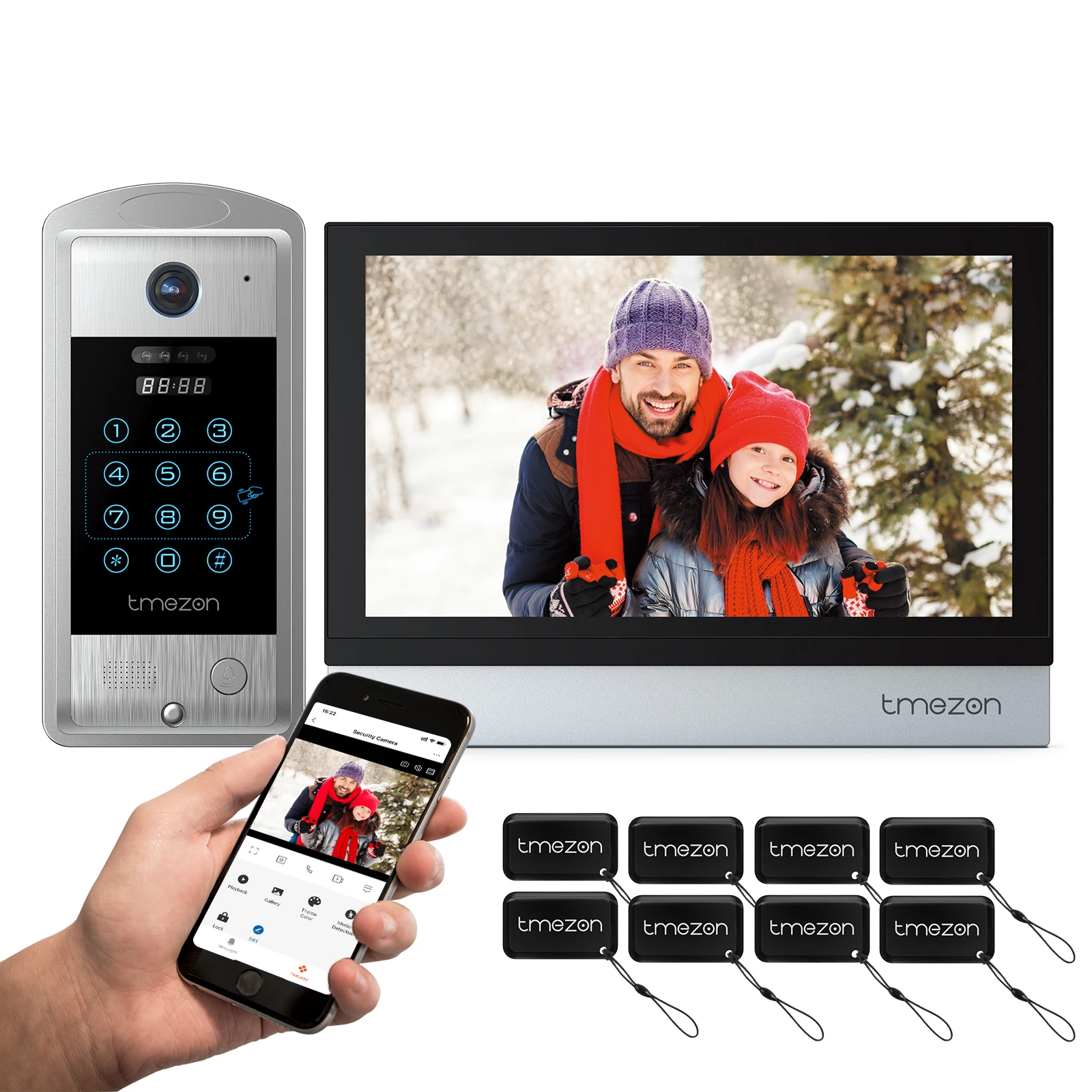 30% Discount On Second-Hand Tmezon Wifi Videocitofono 10Zoll Touch Screen Con 1080P Campanello Cablato App/Card Swipe/Monitor Tuya