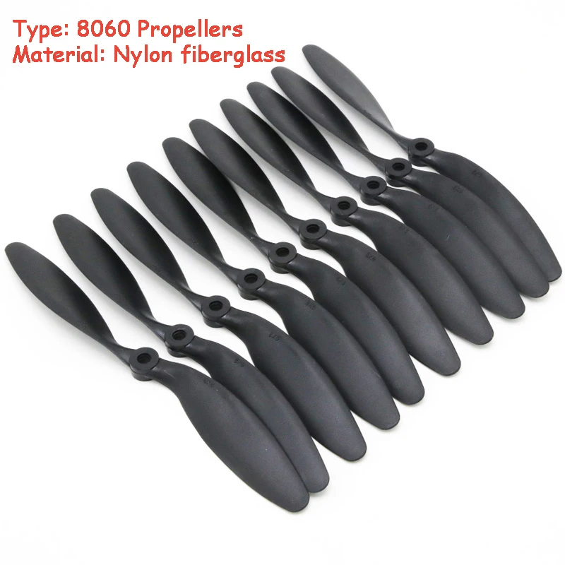 10 Pz/Lotto 8060 Eliche In Fibra Di Vetro E Nylon Puntelli Per Rc Airplane Quadcopter Perfetto 8X6 Rc Airplane Eliche Lame