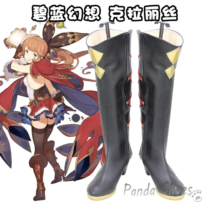 Gioco Granblue Fantasy Claris Cosplay Shoes Anime Cos Comic Cosplay Costume Prop Shoes For Con Halloween Party