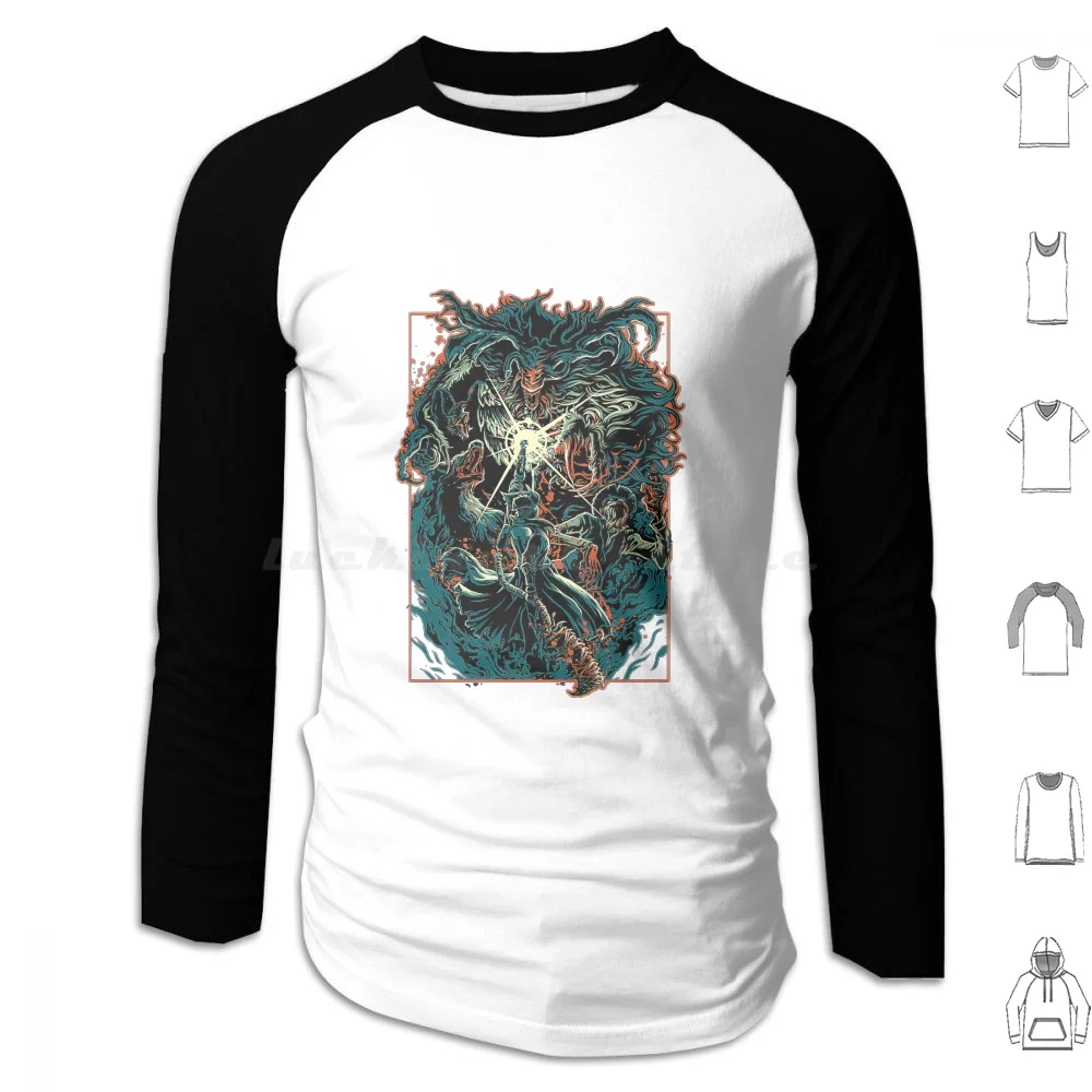 Felpe Con Cappuccio Bloodborne Manica Lunga Bloodborne Dark Souls Souls Dark Blood Hunter Game Gaming Horror Soulsborne Ps4 Video