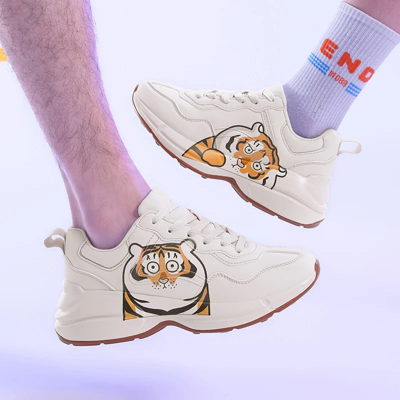 Designer Tiger White Shoes For Women Men 2022 Sneakers Thick Chunky Tennis Platform Flats Scarpe Casual Scarpe Di Marca Di Lusso Femminile
