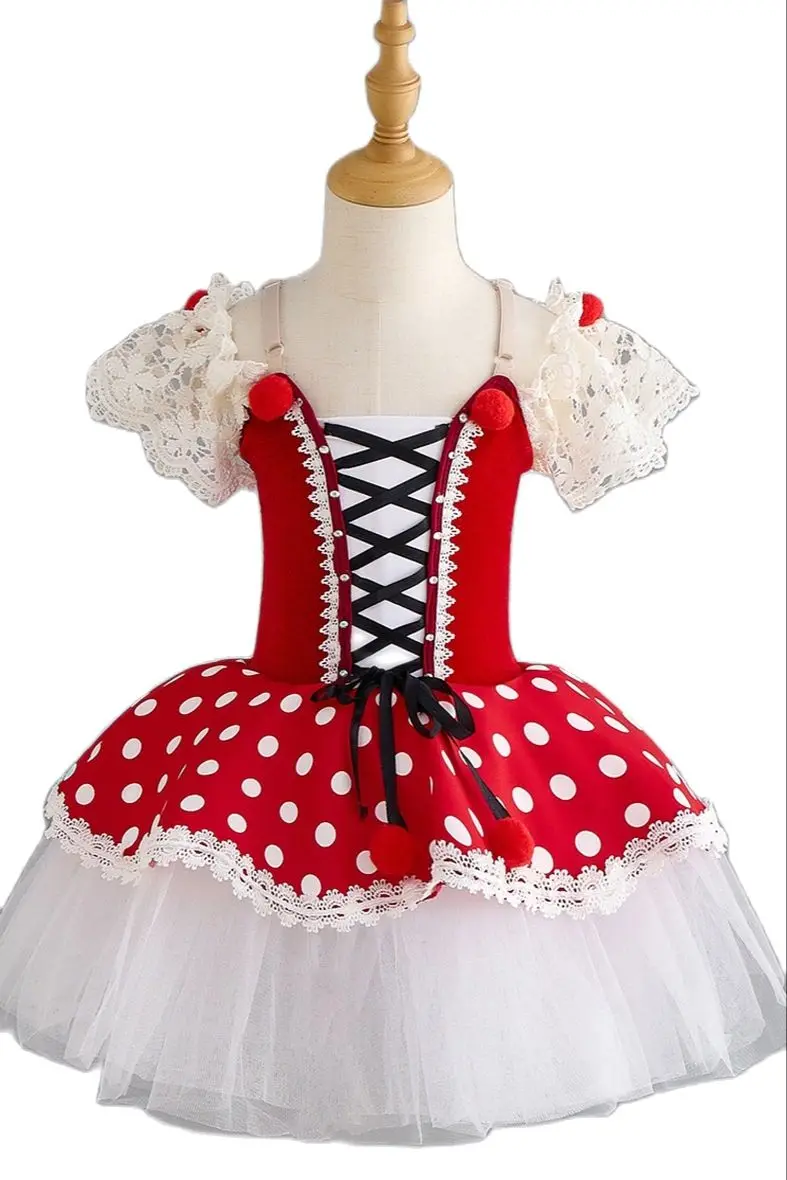 New Red Children Ballet Tutus Performance Costume Swan Dance Ballet Dress Girls Princess Ballet Skirt Stage Wear