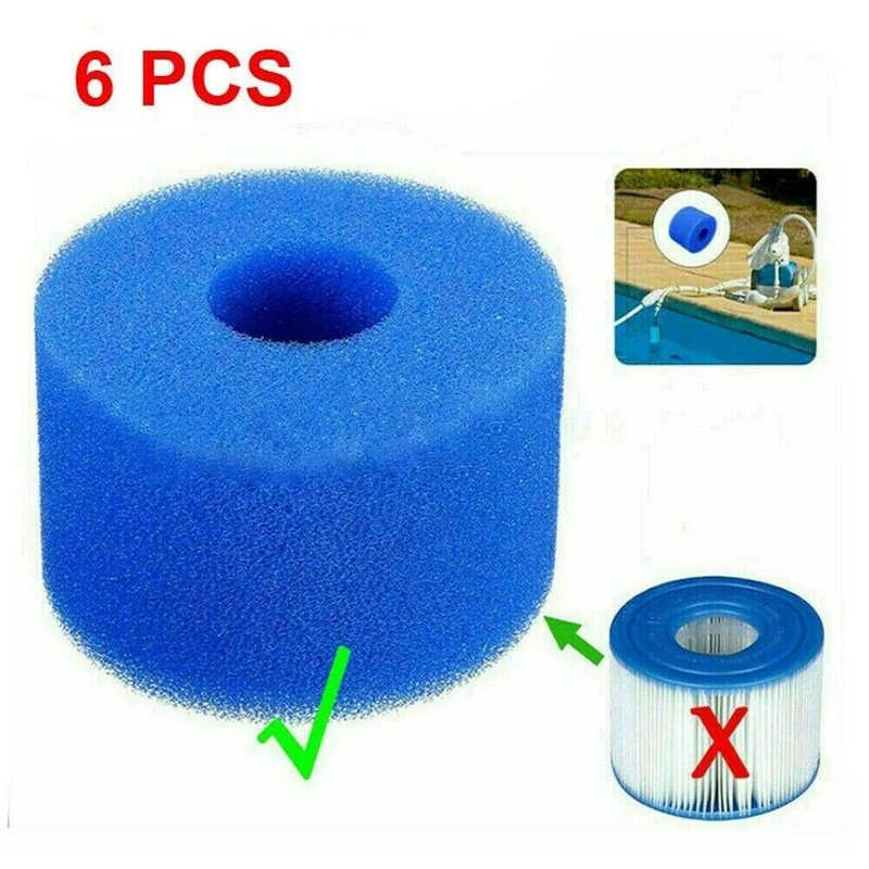 6Pcs Per Intex Puro Spa Riutilizzabile Lavabile Schiuma Vasca Idromassaggio Cartuccia Del Filtro S1 Tipo