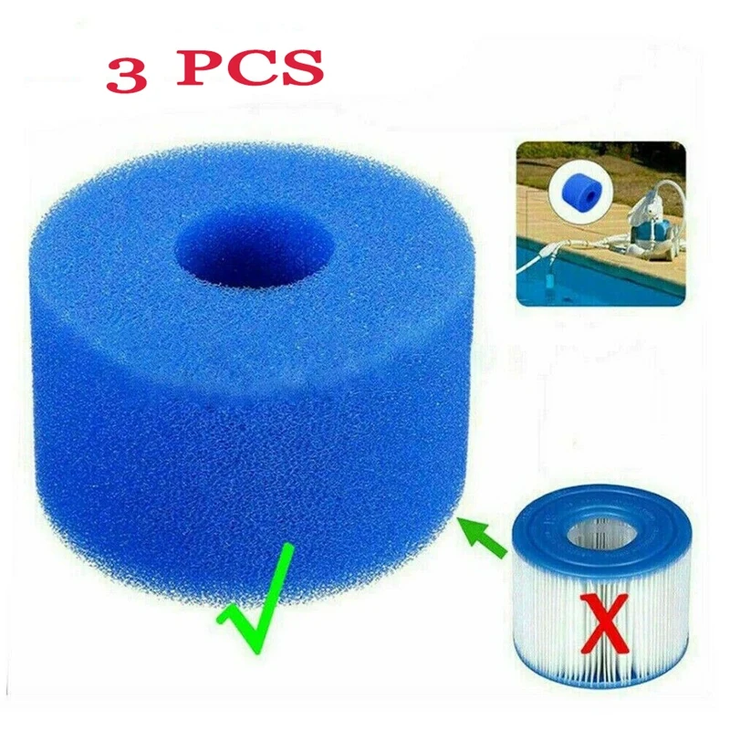 3Pcs Per Intex Puro Spa Riutilizzabile/Lavabile Schiuma Vasca Idromassaggio Cartuccia Del Filtro S1 Tipo