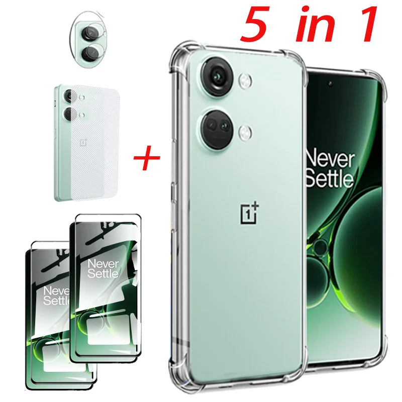 5In1 Accessori Originali Per Smartphone Per Oneplus Nord 3 Custodia Protezioni Di Schermo Oneplus Nord 2 5G Silicone Cover Oneplus 9R Vetro Temperato 