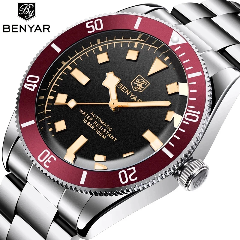 Orologio Automatico Da Uomo Benyar Orologio Meccanico In Acciaio Inossidabile Orologio Da Uomo Impermeabile Moda Casual 2023 Nuovo Relogio Masculino