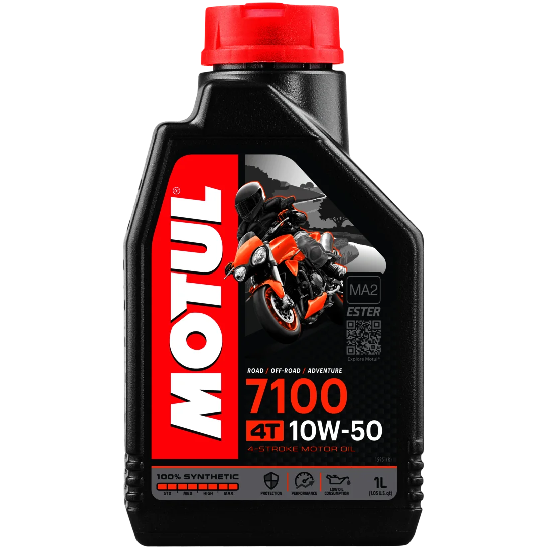 Motul 104097-Olio Motore Moto 7100 10 W50 4T 100% Lubrificante Moto Sintetico 1L