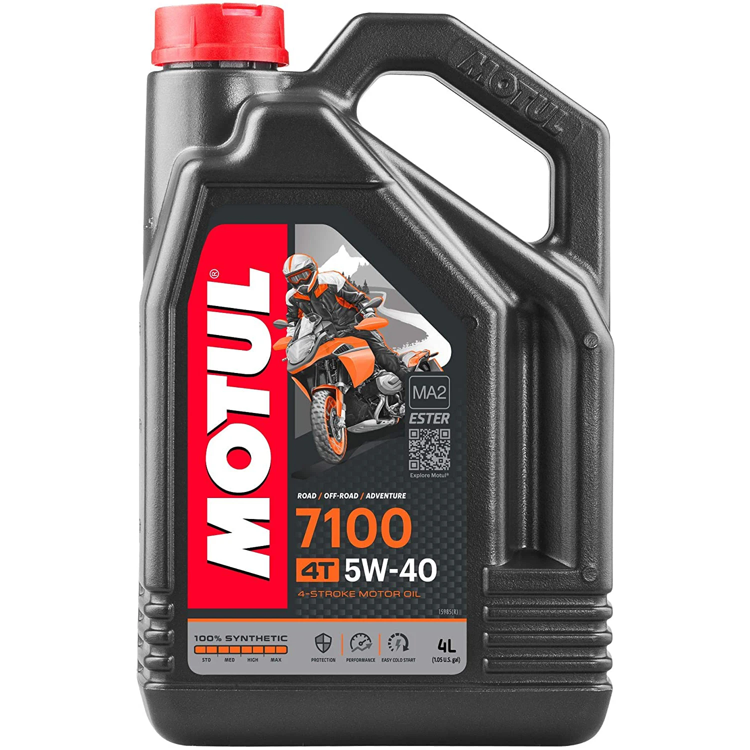 Motul 104087-Moto Gamba Motore Olio 7100 5 W40 4T Moto Sintetica 4L