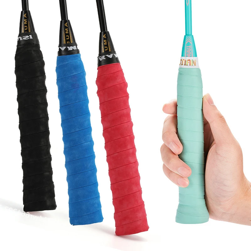 1 Pz Badminton Racket Grips Sweatband Pu Hand Glue Antiscivolo Tennis Racket Grips Sweat Tape Padel Sticky Grip Accessori Ac102