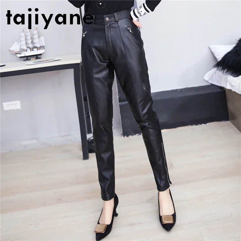 Pantaloni A Mano Da Donna Pantaloni A Matita In Vera Pelle Di Vacchetta Donna Panno Pantaloni Da Donna In Vera Pelle Moda Mujer Pantalones Tn2420