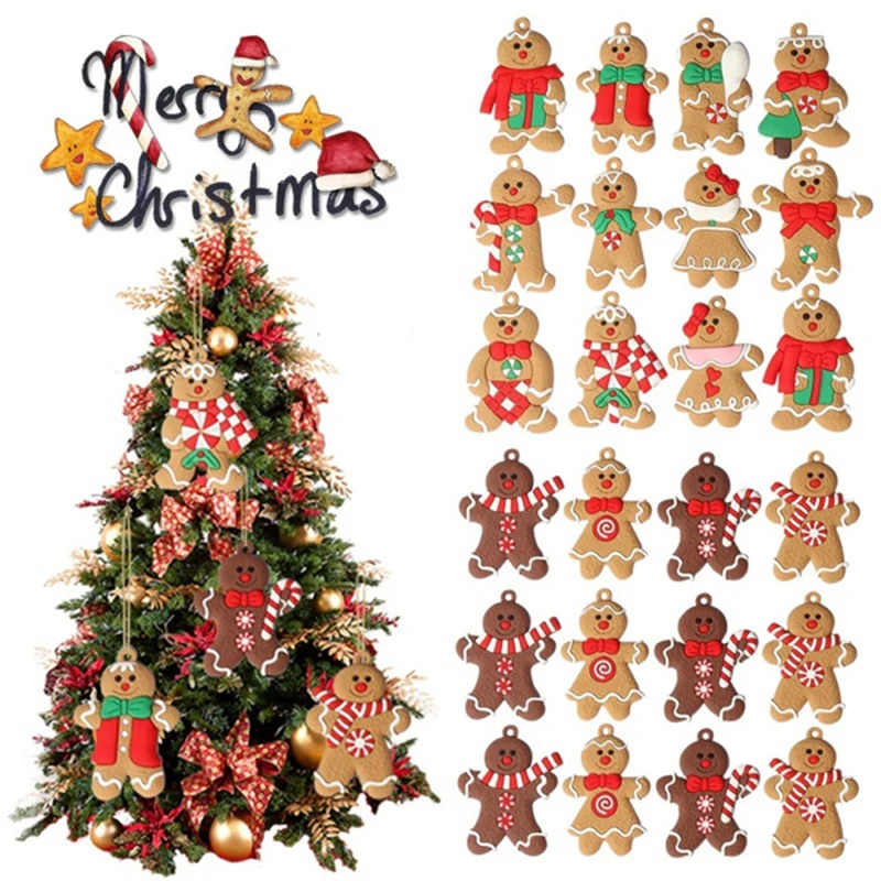 Gingerbread Man Ornaments For Christmas Tree Decorations Tall Gingerman Hanging Charms Christmas Tree Ornament Holiday Decor
