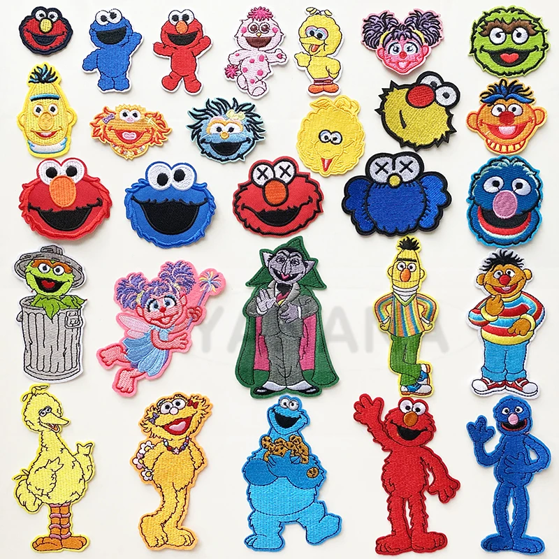 Ogni Tipo Di Adorabili Bambini Muppet Bambola Del Fumetto Faccia Sorridente Ritratto Ferro Su Vestiti Ricamati Adesivi Vestiti Fai Da Te