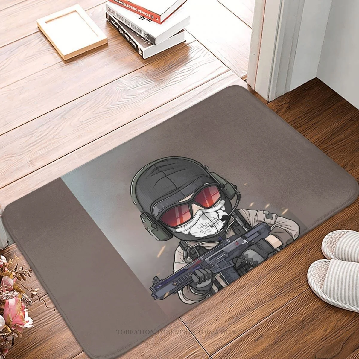 Gioco Cod Tappetino Antiscivolo Tappetino Da Cucina Mw2 Pistola Balcone Tappeto Tappeto Di Benvenuto Camera Da Letto Decorativo