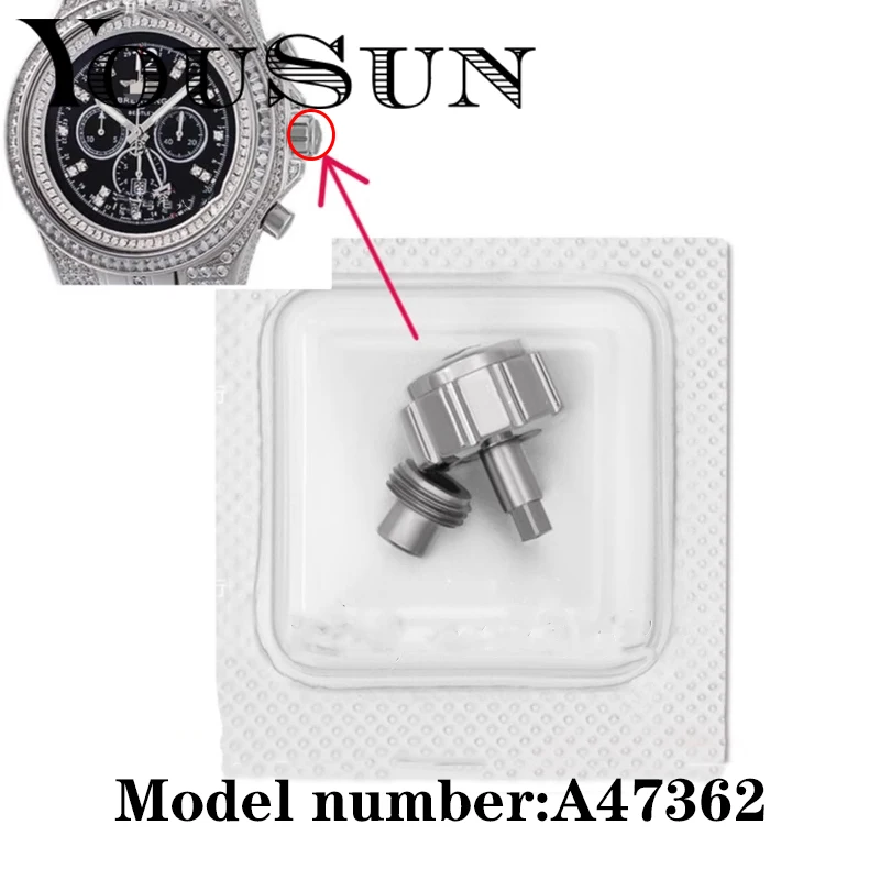 Per Breitling Bentley A47362 Accessori Corona Maniglia Testa Orologio