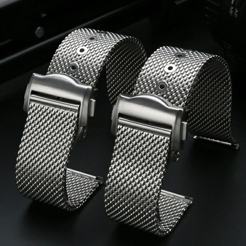 Cinturino In Maglia D'Acciaio Milano Da 20Mm Per Cinturino Omega 007 At150 Omega New Seamaster 300 007 Catena Per Orologi Iwc Con Bretelle In Acciaio 