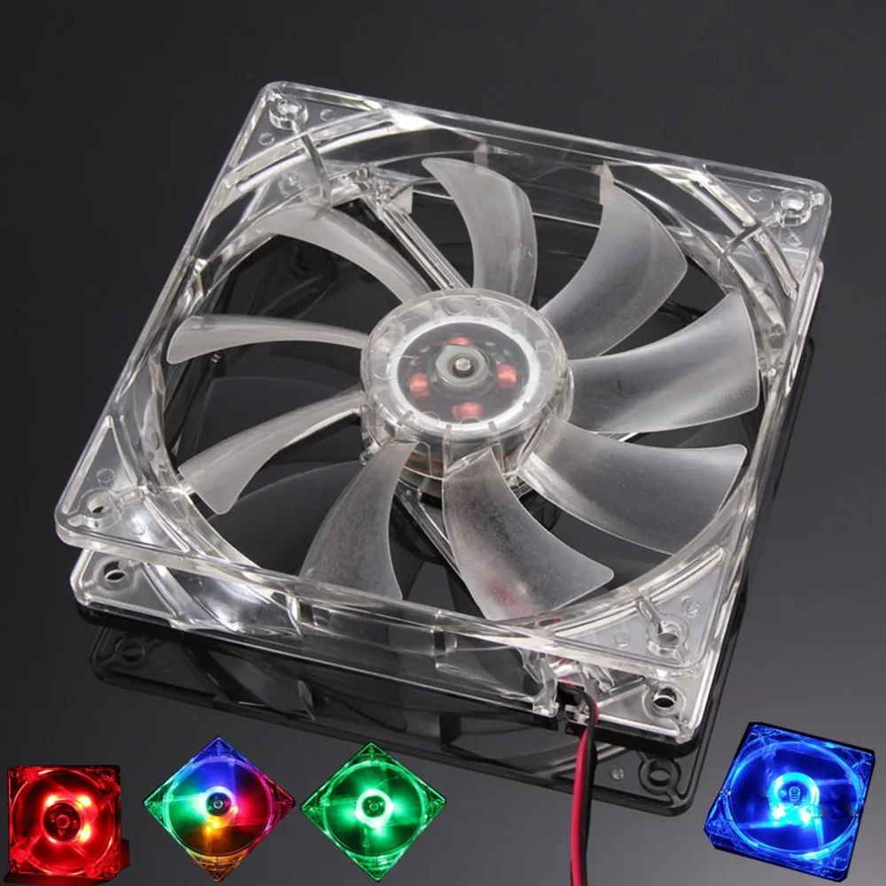 120Mm Pc Ventola Del Computer 4 Led Custodia Ventola Di Raffreddamento Colorata Ventola Di Plastica 12Cm Per Custodia Del Computer Radiatore Di Raffre