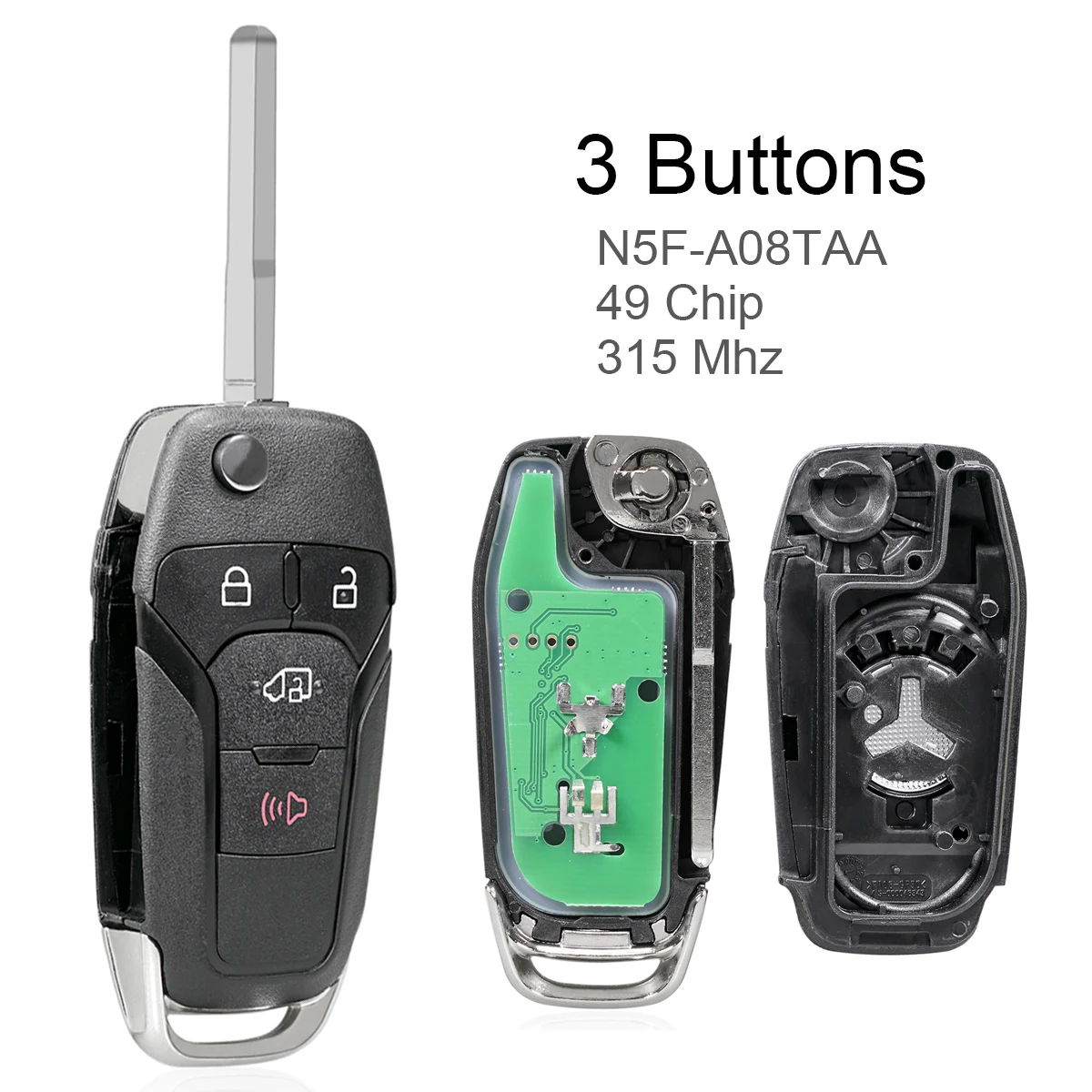 3 Pulsanti 315Mhz Keyless Smart Remote Car Key Fob 49 Chip N5F-A08Taa Per Ford Transit 2019-2020 2020-2021 Ford Transit Connect