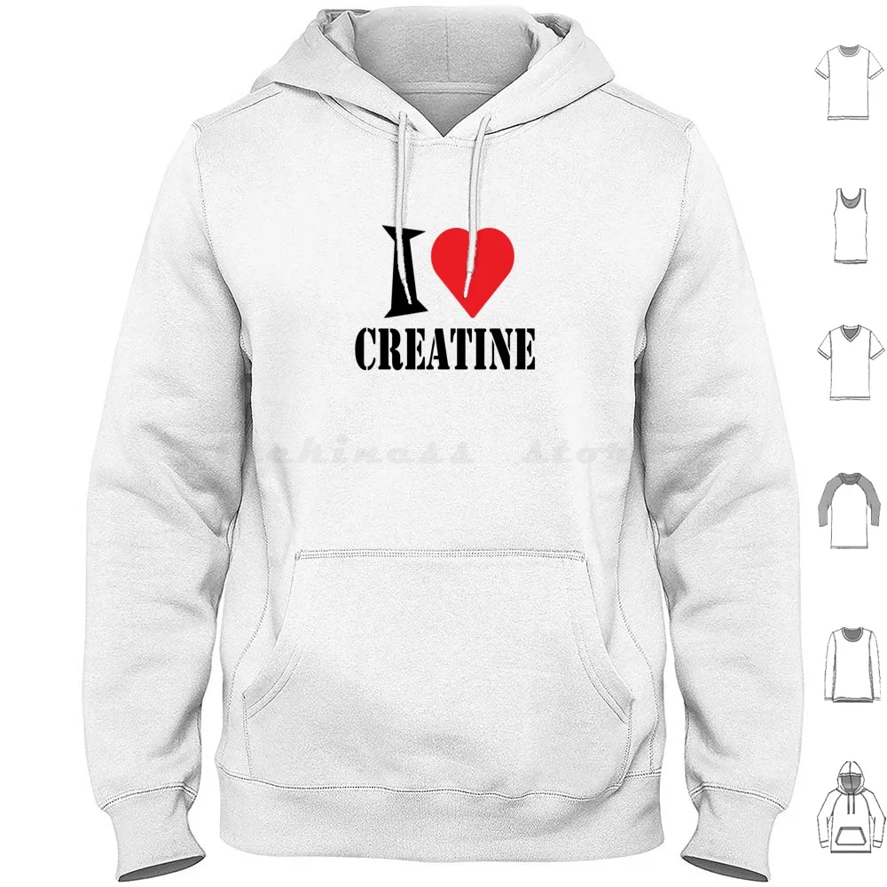 I Love Creatina Felpe Con Cappuccio Manica Lunga I Love Creatina I Love Tren I Love Turkestrone Creatina Tren Creatina Meme I Love