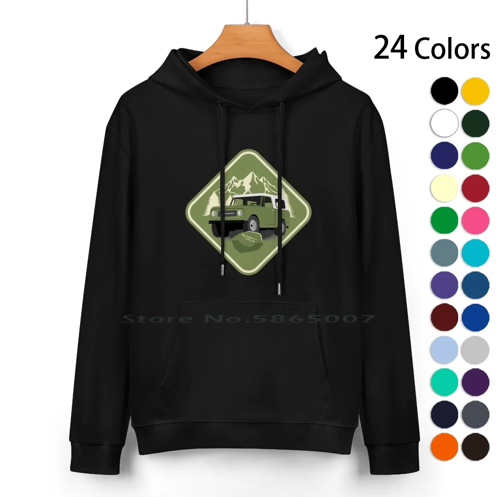 International Harvester Scout (Snowrunner) Felpa Con Cappuccio In Puro Cotone Maglione 24 Colori Snowrunner International Harvester 800 Scout