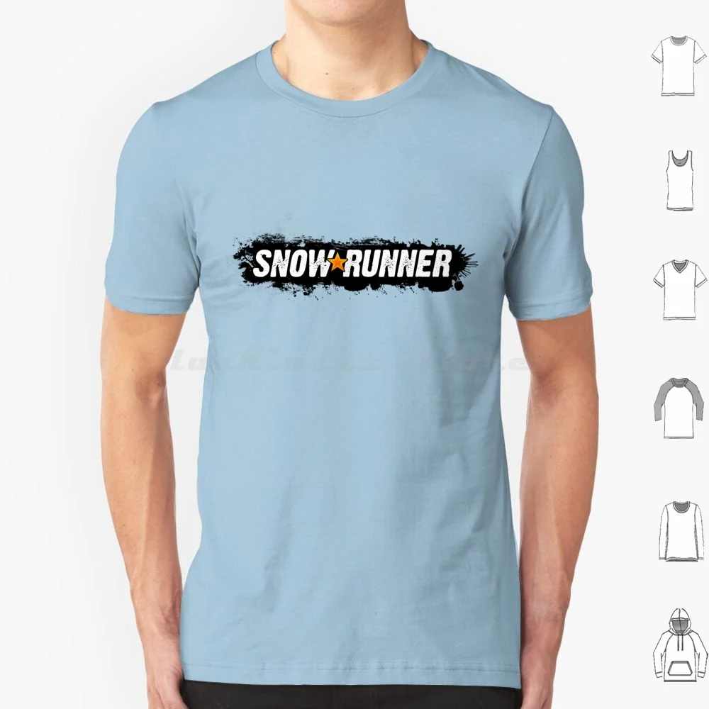 Snowrunner Title Screen Logo Design T Shirt Big Size 100% Cotone Snowrunner Logo Logo Design Truck Simulator Offroad Mudrunner