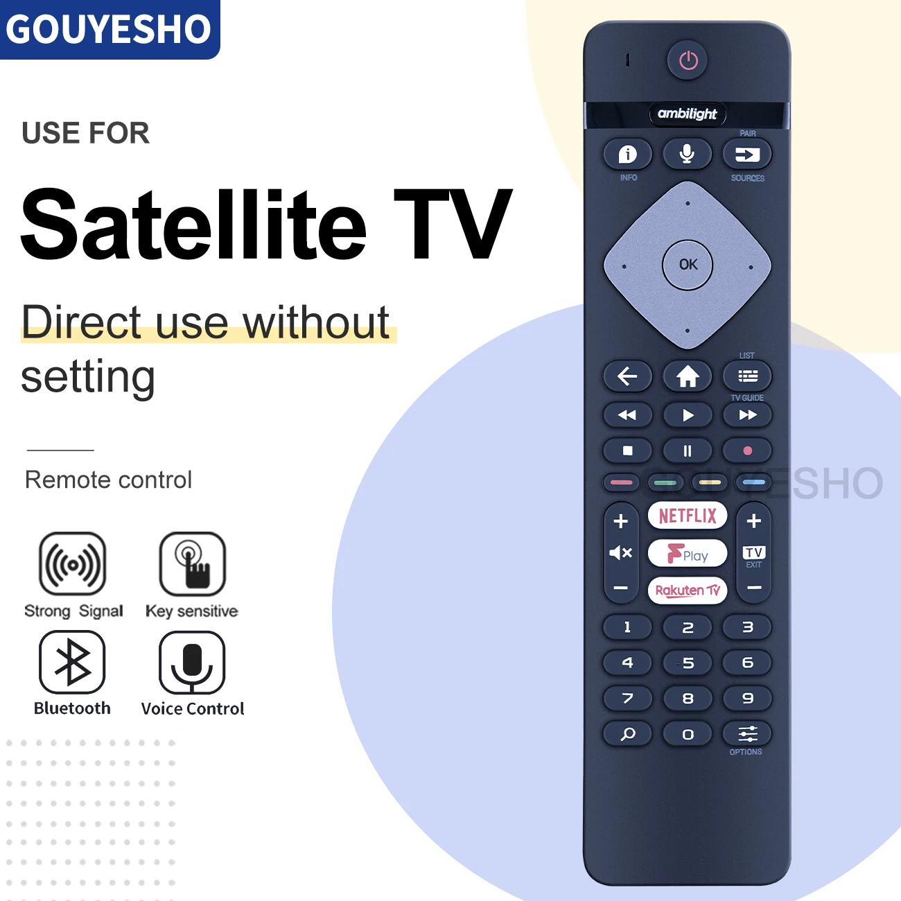 Nuovo Telecomando Rc4154406/01R Per Philips Voice Ambilight Tv