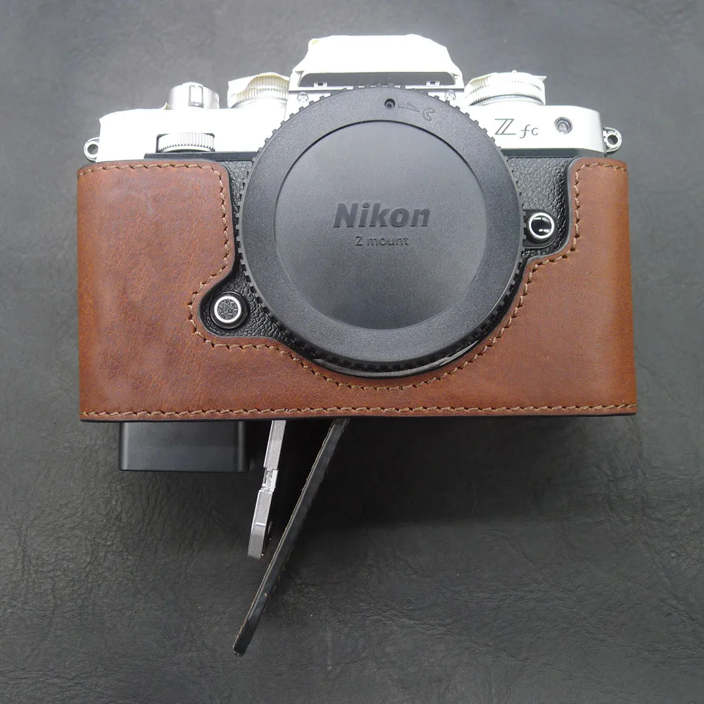 Per Nikon Z-Fc Borsa Per Fotocamera Custodia Per Fotocamera In Vera Pelle Fatta A Mano Mezzo Corpo Nikon Zfc Zfc Z-Fc