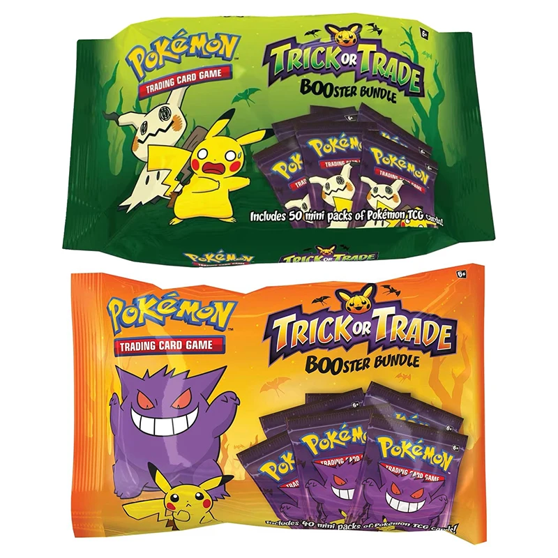 2023 Carte Pokemon Originali Halloween Trick O Trade Booster Bundle Gengar Pokemon Tcg Child Party Game Limited Collection Card