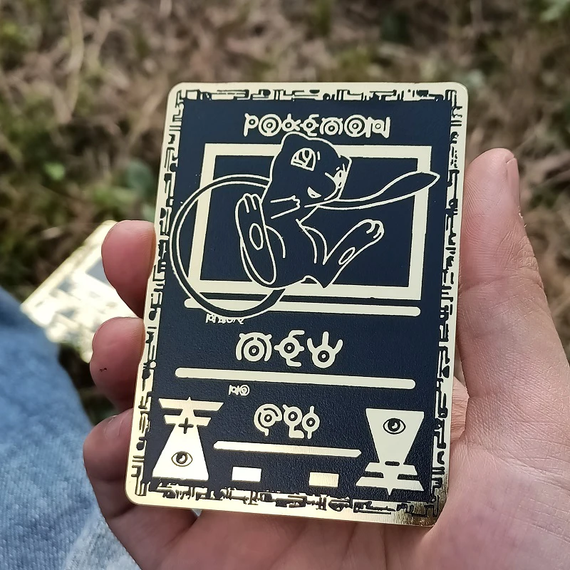 Pokemon Black Metal Card Mewtwo Pikachu Energy Card Charizard Rayquaza Rare Game Collection Battle Trainer Iron Card Kid Gift