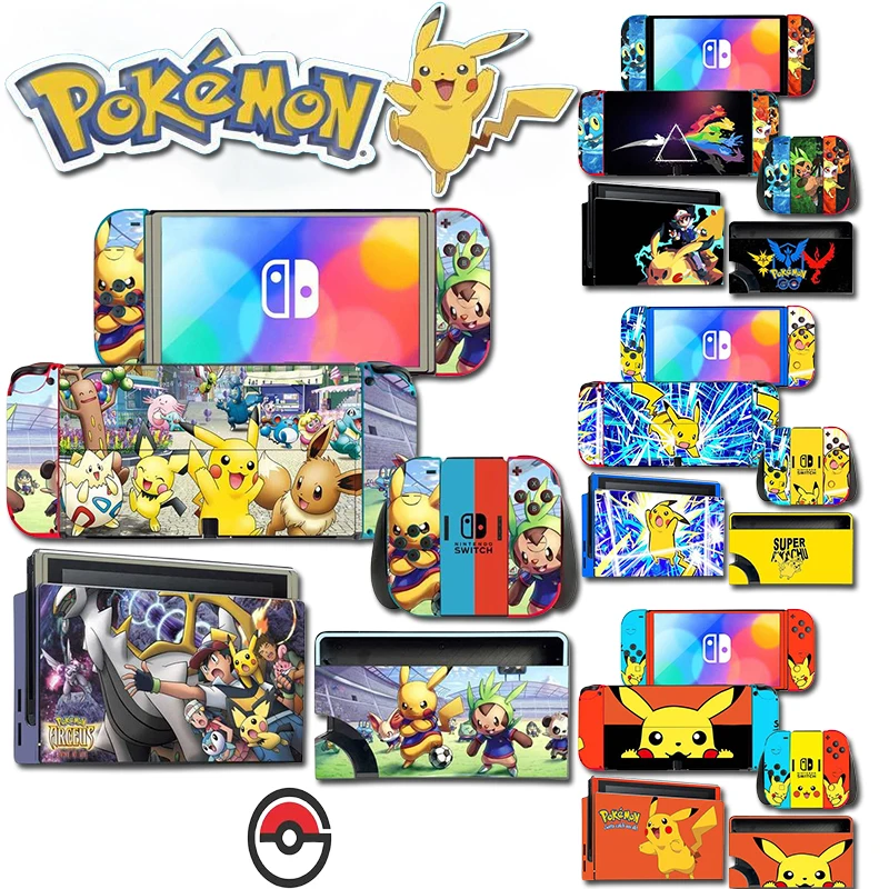 2023 Pokemon Pikachu Switch Oled Stickers Console Di Gioco Skin Sticker Decalcomania Per Switch Oled Console Joy-Con Controller Dock Skin