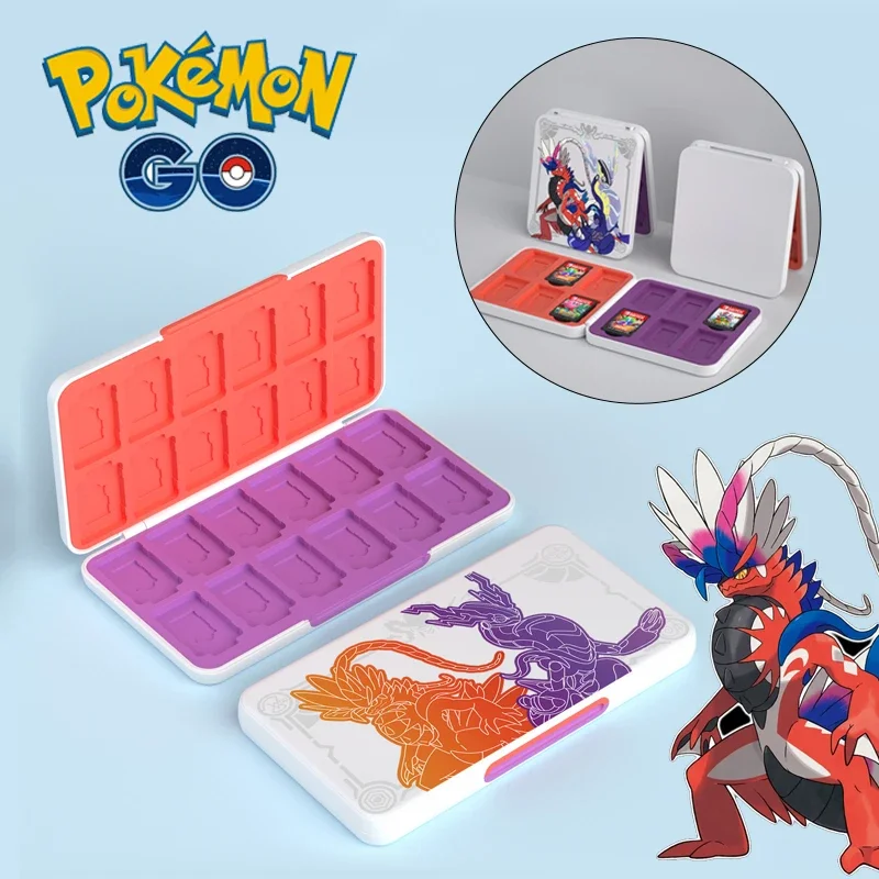 Pokemon Scarlet E Violet Game Card Case Per Nintendo Switch Accessori Cartoon Anime 12/24 In 1 Switch Game Card Storage Box