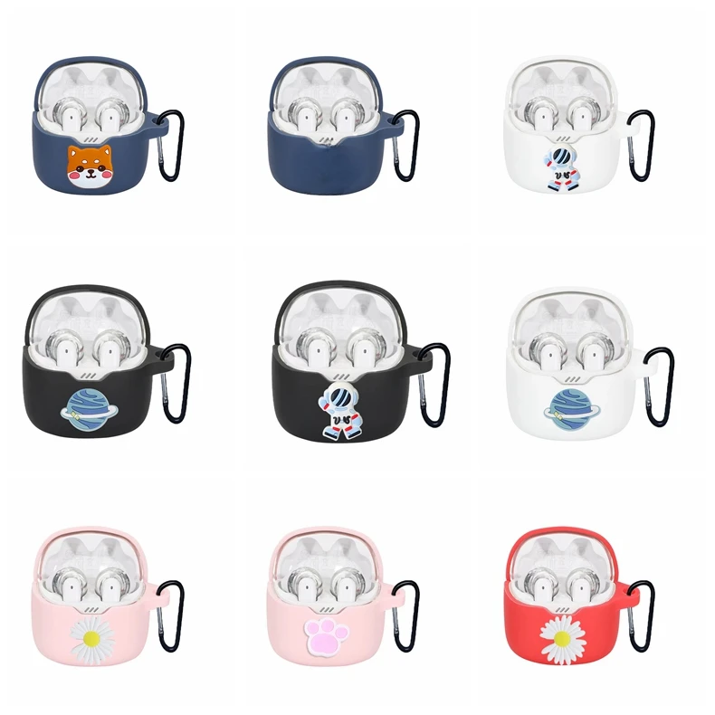 Per Jbl Tune Flex Case Cartoon Funny Animal Auricolari In Silicone Antiscivolo Protect Cover Accessori Borsa