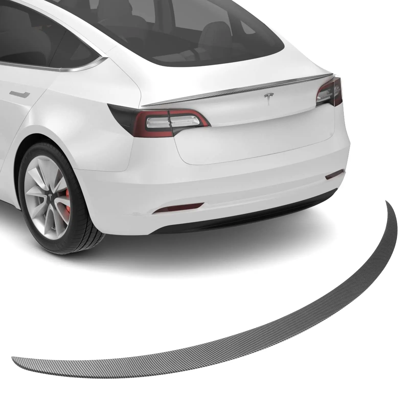 Per Tesla Model 3 Performance Spoiler Original Trunk Wing Abs Black Carbon Fiber Tesla Model 3 2017-2023 Accessori