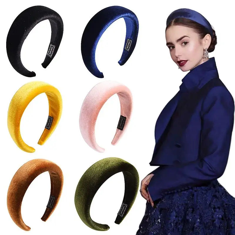 Fasce Imbottite Alla Moda Per Donna Fasce Per Capelli Con Castone Largo Fasce Per Capelli In Velluto Spesso Accessori Per Capelli Con Fascia Antiscivo