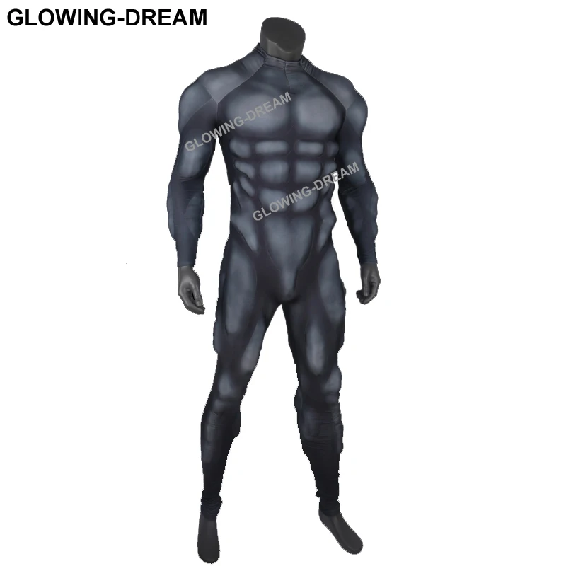 Di Alta Qualità Nero Costume Muscolare 3D Sollievo Muscolare Imbottitura Vestito Nero Vestito Per Heros Muscolare