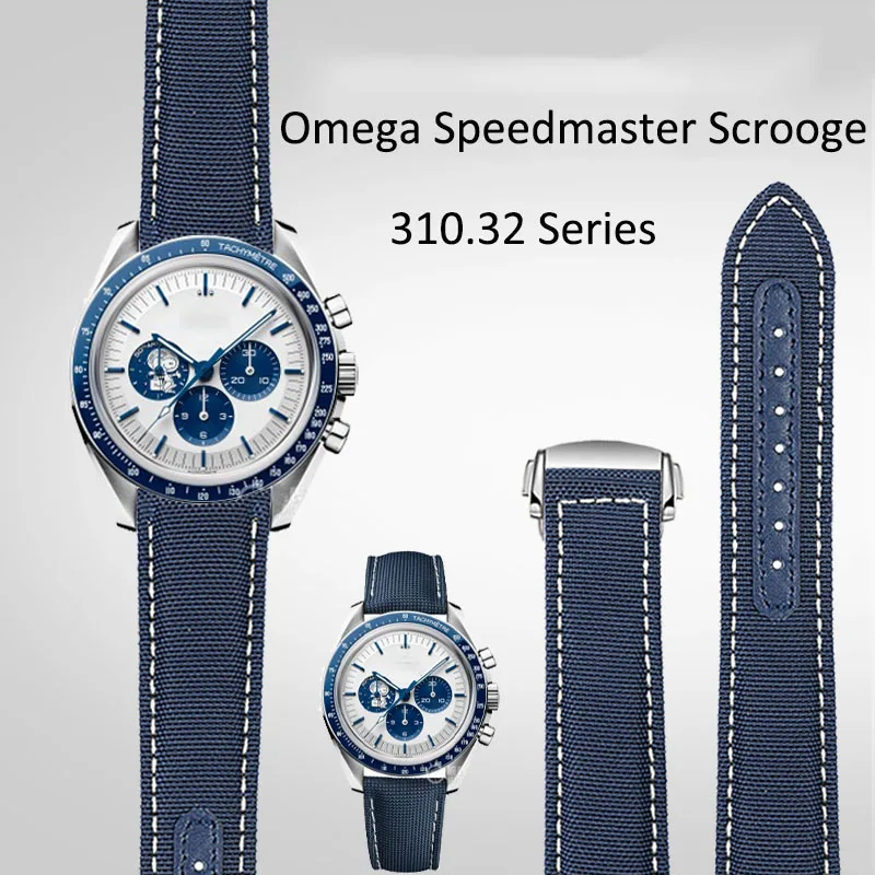 Cinturini In Nylon Su Tela Da 19Mm 20Mm Per Omega Seamaster 300 Speedmaster At150 Omega Speedmaster Slubby Cinturino In Nylon Serie 310.32