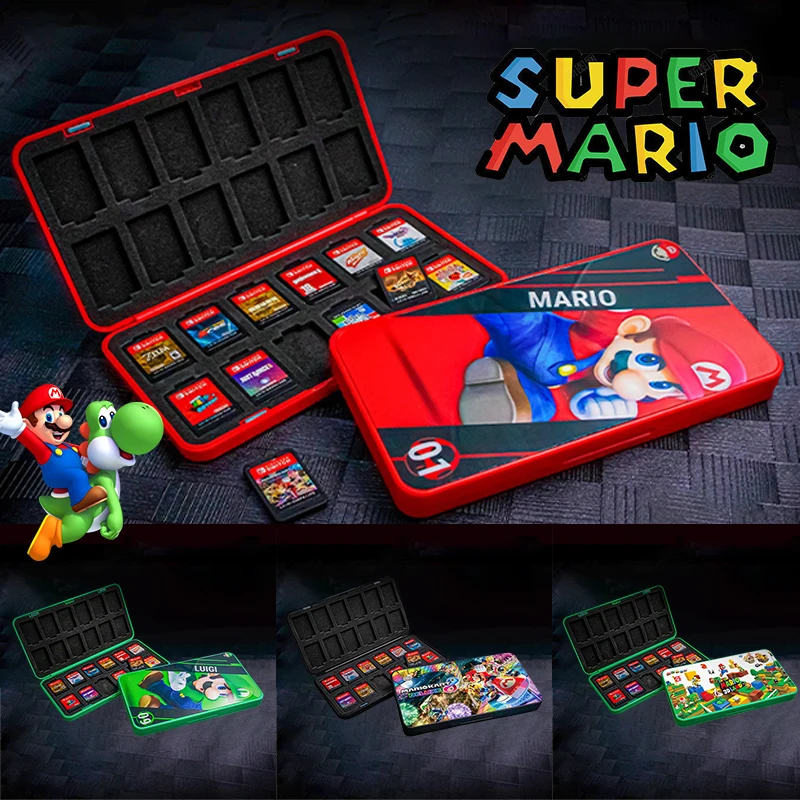 Super Mario Gama Card Case Per Switch Oled Ns Lite 24 In 1 Cartoon Figure Scatola Di Immagazzinaggio Magnetica Portatile Switch Accessori Di Gioco