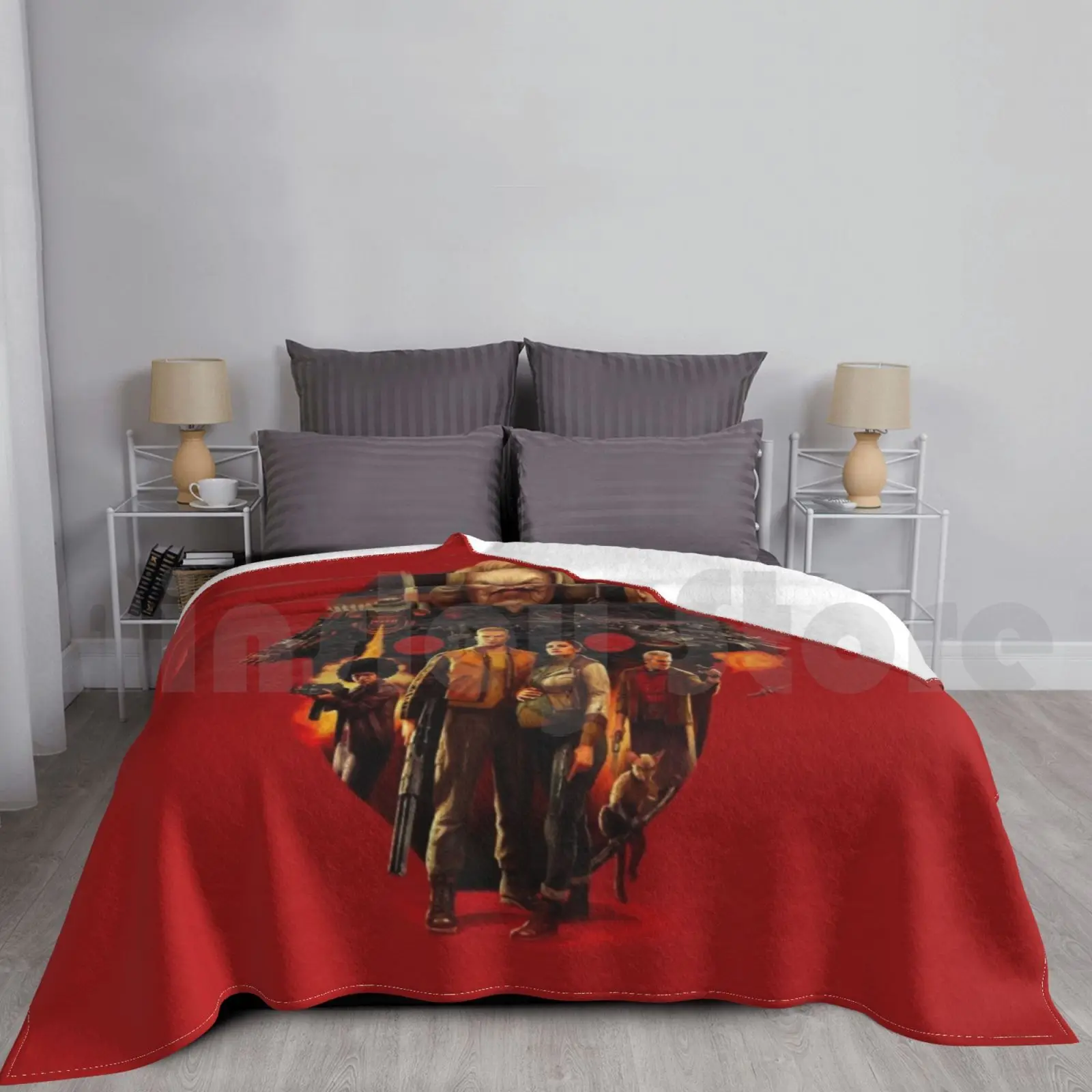 Wolfenstein 2 : Elite Soldat Shape Collage Coperta Super Soft Warm Light Thin Wolfenstein 2 New Colossus Machegame