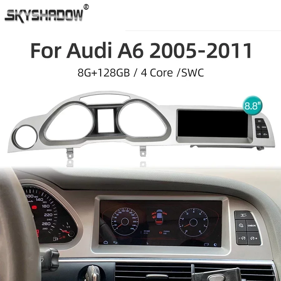 Android 12 Carplay Autoradio Per Audi A6 C6 4F 2005-2011 Navigazione Gps 4G Sim Wifi Bluetooth 1920*720 Lettore Multimediale