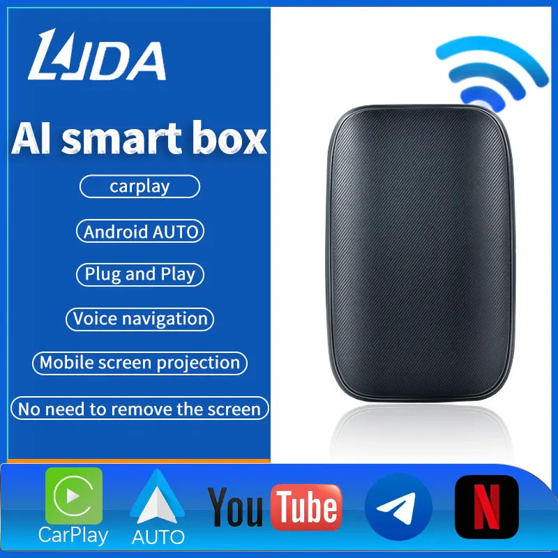 Nuovo Mini Android Ai Box Cablato Per Adattatore Carplay Wireless Android Auto Per Auto Universale Netflix Youtube Lettore Video Multimediale