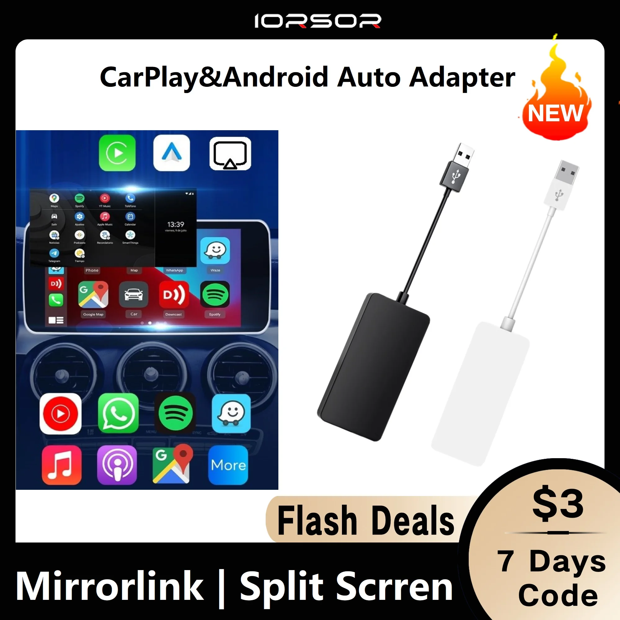 Apple Carplay Wireless Android Auto Adapter Mini Ai Box Car Play Inalambrico Dongle Para Coche Sans Fil Streaming Player Sem Fio