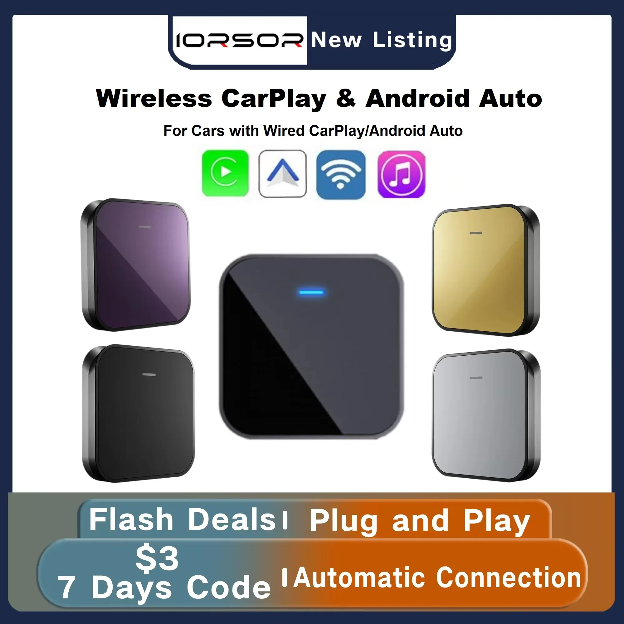 Apple Carplay Wireless Android Auto Adapter Mini Ai Box Streaming Car Play Inalambrico Dongle Smart Multimedia Player Adaptador