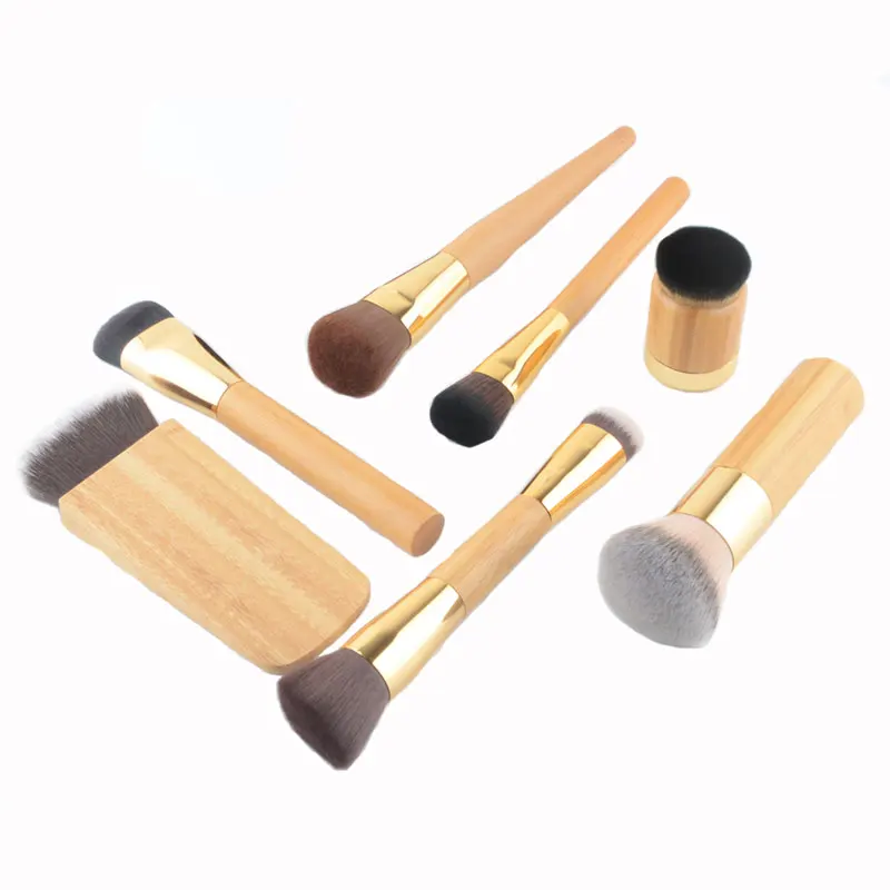 1Pc Pennelli Per Trucco In Polvere Super Morbida Fondotinta Fard Pennello Per Trucco Shadow Blending Contour Bambù Professionale Di Alta Qualità