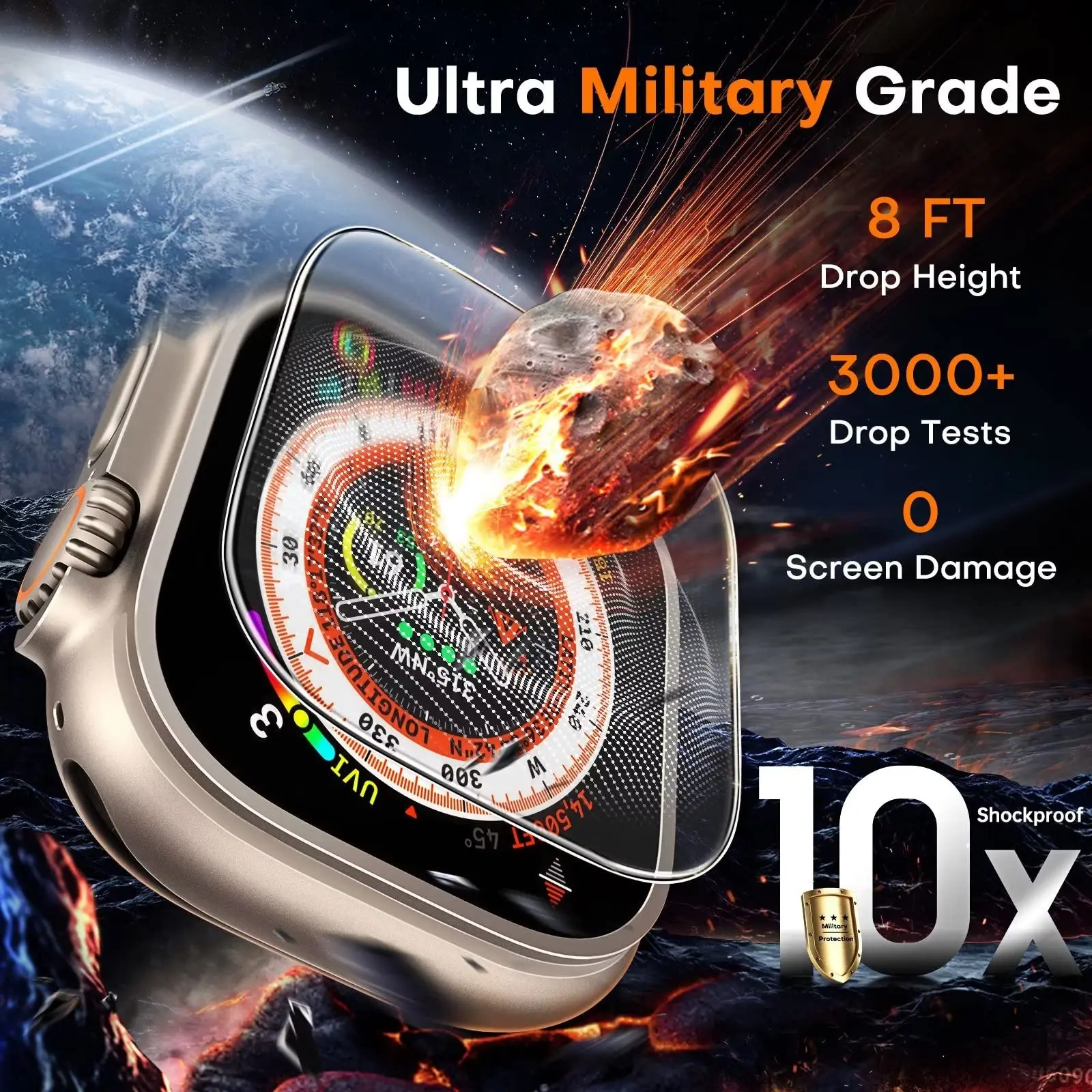 Vetro Temperato Per Apple Watch Ultra 49Mm Proteggi Schermo Antigraffio Per Apple Watch 8 Pro 49Mm Smartwatch