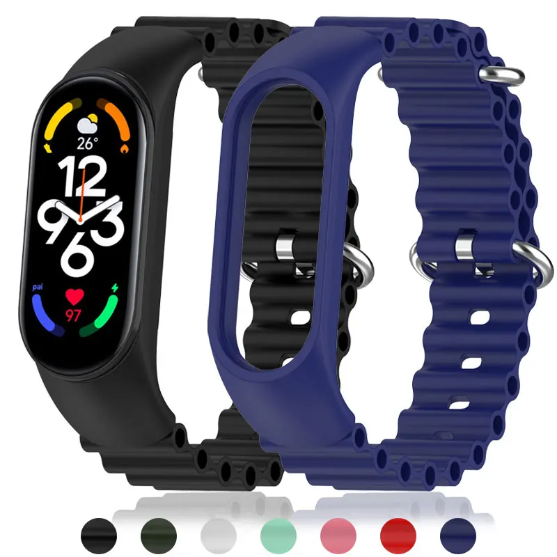 Ocean Band Per Xiaomi Mi Band 7 Mi Band 6 Mi Band 5 Bracciale In Silicone Traspirante Mi Band 3 Mi Band 4 Strap Smartwatch Accessorie