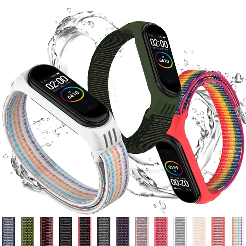 Anello In Nylon Per Xiaomi Mi Band 4 3 Cinturino Sportivo Bracciale Smartwatch Cintura Pulsera Correa Cinturino Xiaomi Per Cinturino Miband 6 5 Band